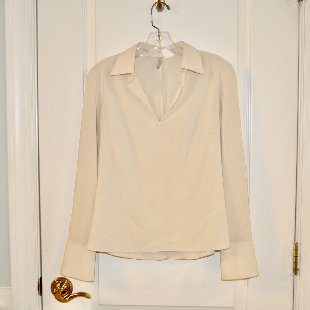 J. Crew Womens cream collared shirt